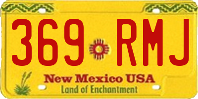 NM license plate 369RMJ