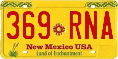 NM license plate 369RNA