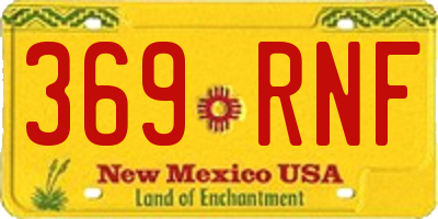 NM license plate 369RNF