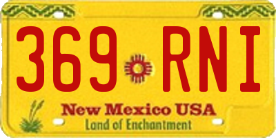 NM license plate 369RNI