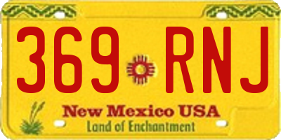 NM license plate 369RNJ