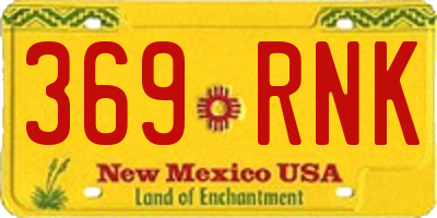 NM license plate 369RNK