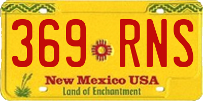 NM license plate 369RNS