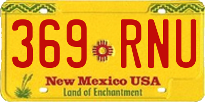 NM license plate 369RNU