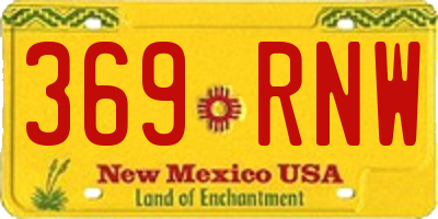 NM license plate 369RNW