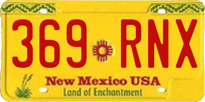 NM license plate 369RNX
