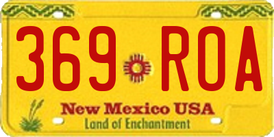 NM license plate 369ROA