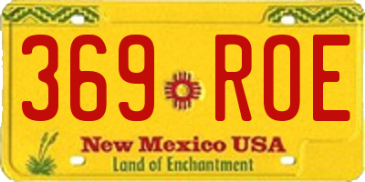 NM license plate 369ROE