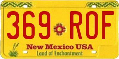 NM license plate 369ROF
