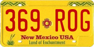 NM license plate 369ROG