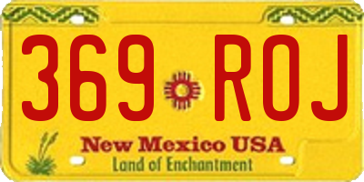 NM license plate 369ROJ