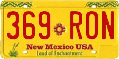NM license plate 369RON