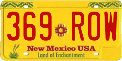 NM license plate 369ROW