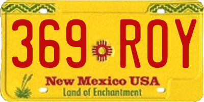NM license plate 369ROY