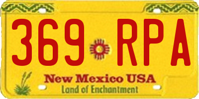 NM license plate 369RPA