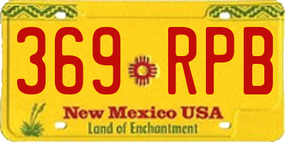 NM license plate 369RPB