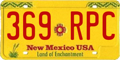 NM license plate 369RPC