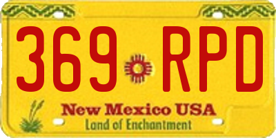 NM license plate 369RPD