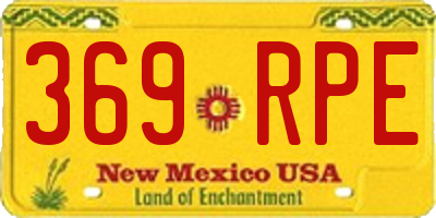 NM license plate 369RPE