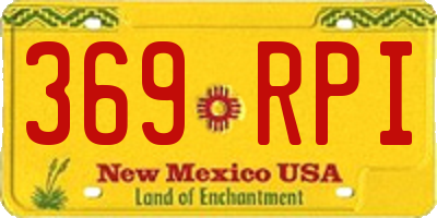 NM license plate 369RPI