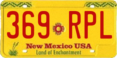 NM license plate 369RPL