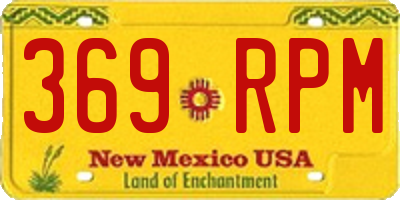 NM license plate 369RPM