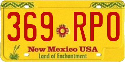 NM license plate 369RPO
