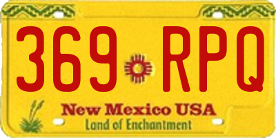 NM license plate 369RPQ