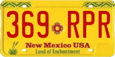 NM license plate 369RPR