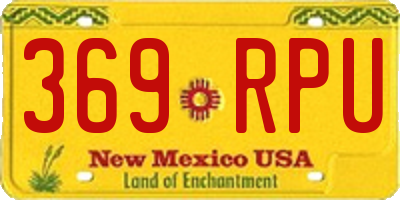 NM license plate 369RPU
