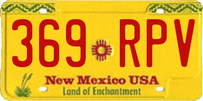 NM license plate 369RPV