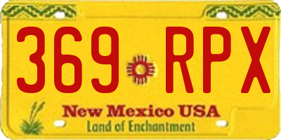 NM license plate 369RPX