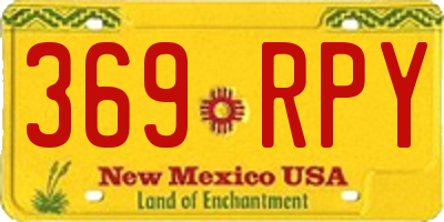 NM license plate 369RPY