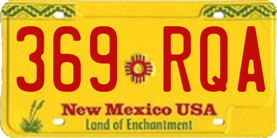 NM license plate 369RQA