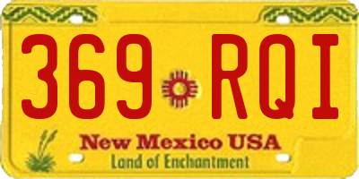 NM license plate 369RQI