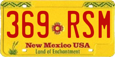 NM license plate 369RSM