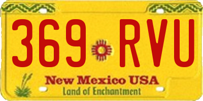 NM license plate 369RVU