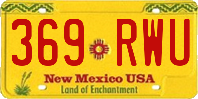 NM license plate 369RWU