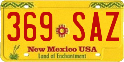 NM license plate 369SAZ