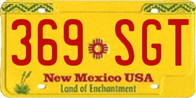 NM license plate 369SGT