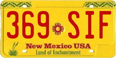 NM license plate 369SIF