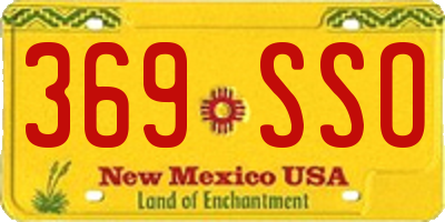 NM license plate 369SSO