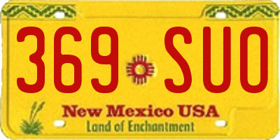 NM license plate 369SUO