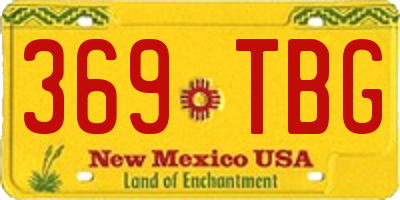 NM license plate 369TBG
