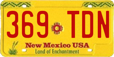 NM license plate 369TDN