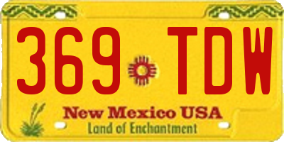 NM license plate 369TDW