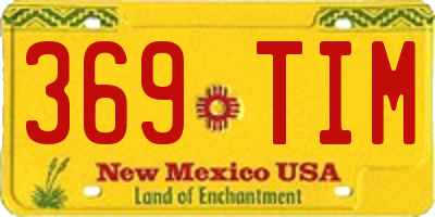 NM license plate 369TIM