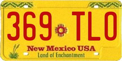 NM license plate 369TLO