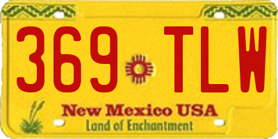 NM license plate 369TLW