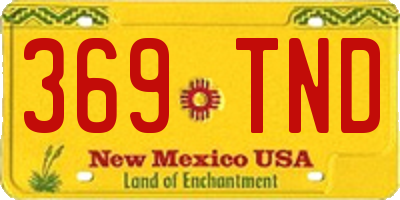 NM license plate 369TND